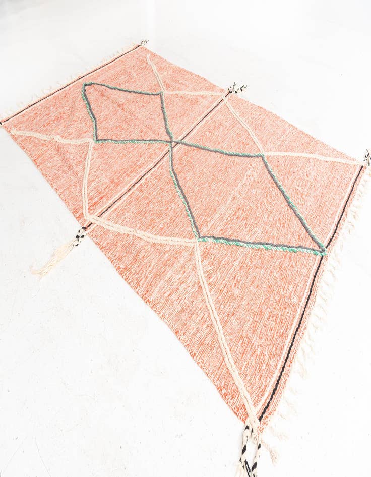 Detail image of  6' 7 x 10' 4  Hand Knotted Moroccan Wool Rug