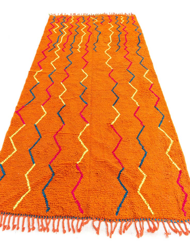 Detail image of  6' 10 x 10'  Hand Knotted Moroccan Wool Rug