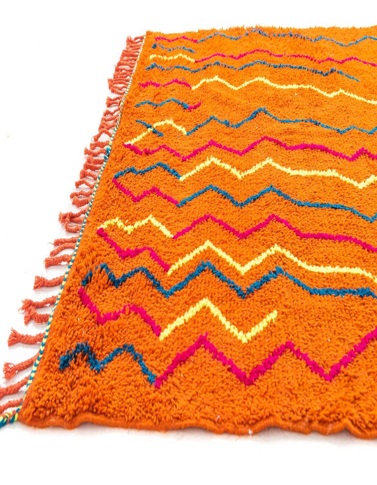 Detail image of  6' 10 x 10'  Hand Knotted Moroccan Wool Rug