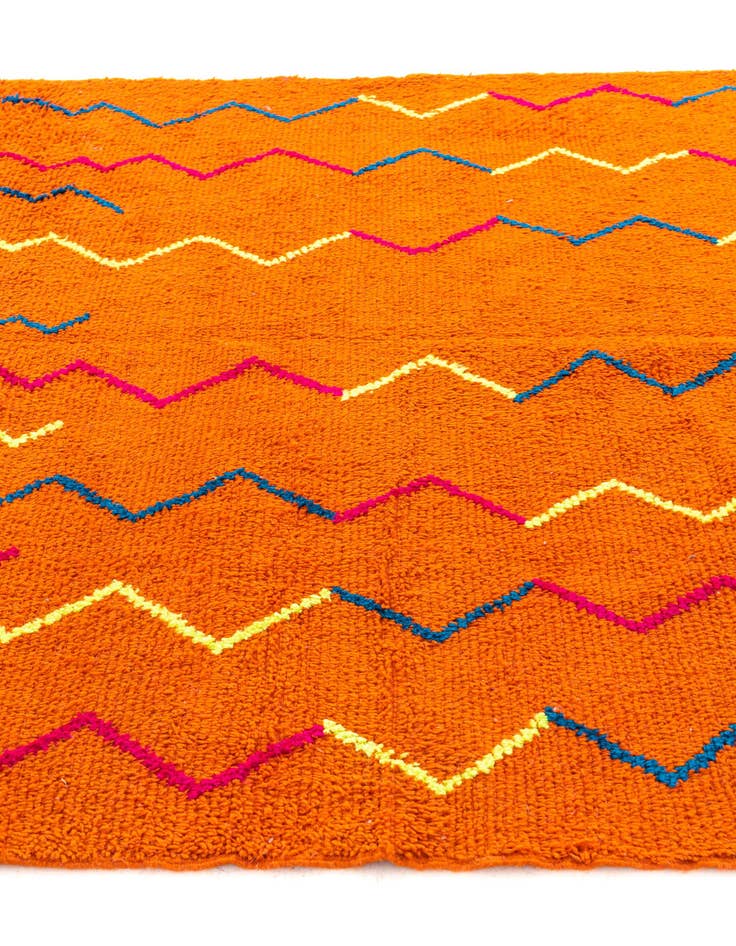 Detail image of  6' 10 x 10'  Hand Knotted Moroccan Wool Rug