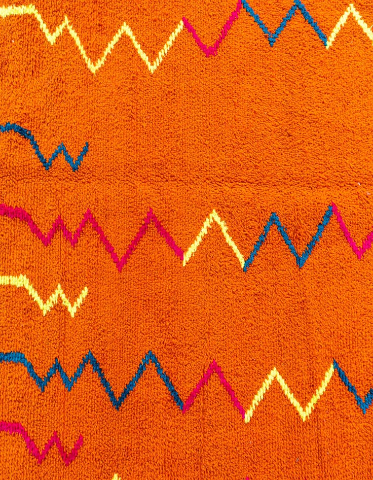 Detail image of  6' 10 x 10'  Hand Knotted Moroccan Wool Rug