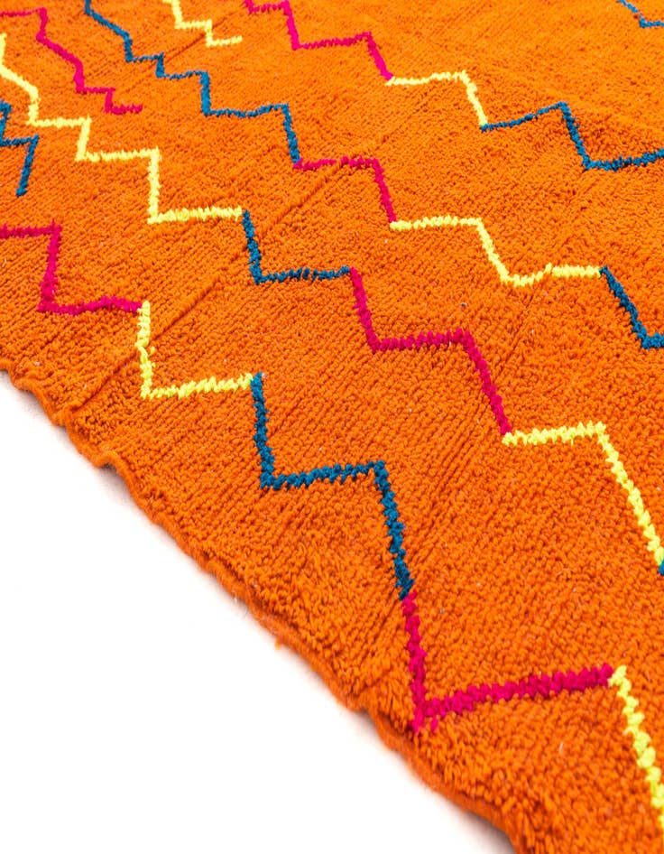 Detail image of  6' 10 x 10'  Hand Knotted Moroccan Wool Rug