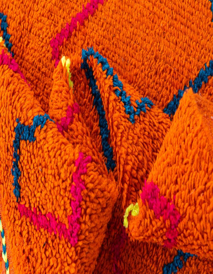 Detail image of  6' 10 x 10'  Hand Knotted Moroccan Wool Rug