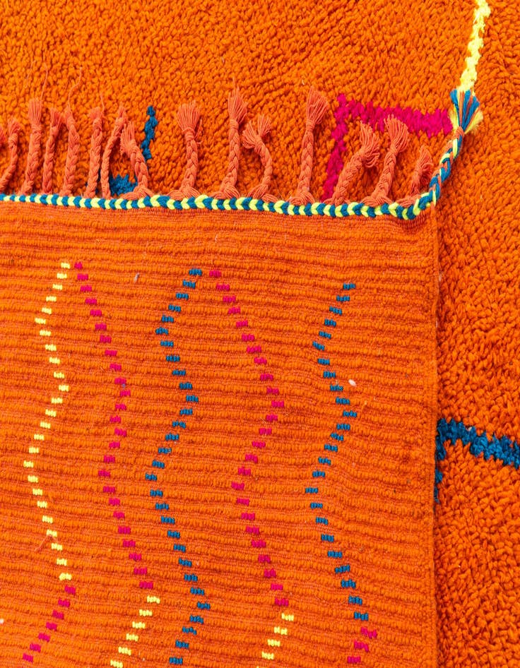 Detail image of  6' 10 x 10'  Hand Knotted Moroccan Wool Rug