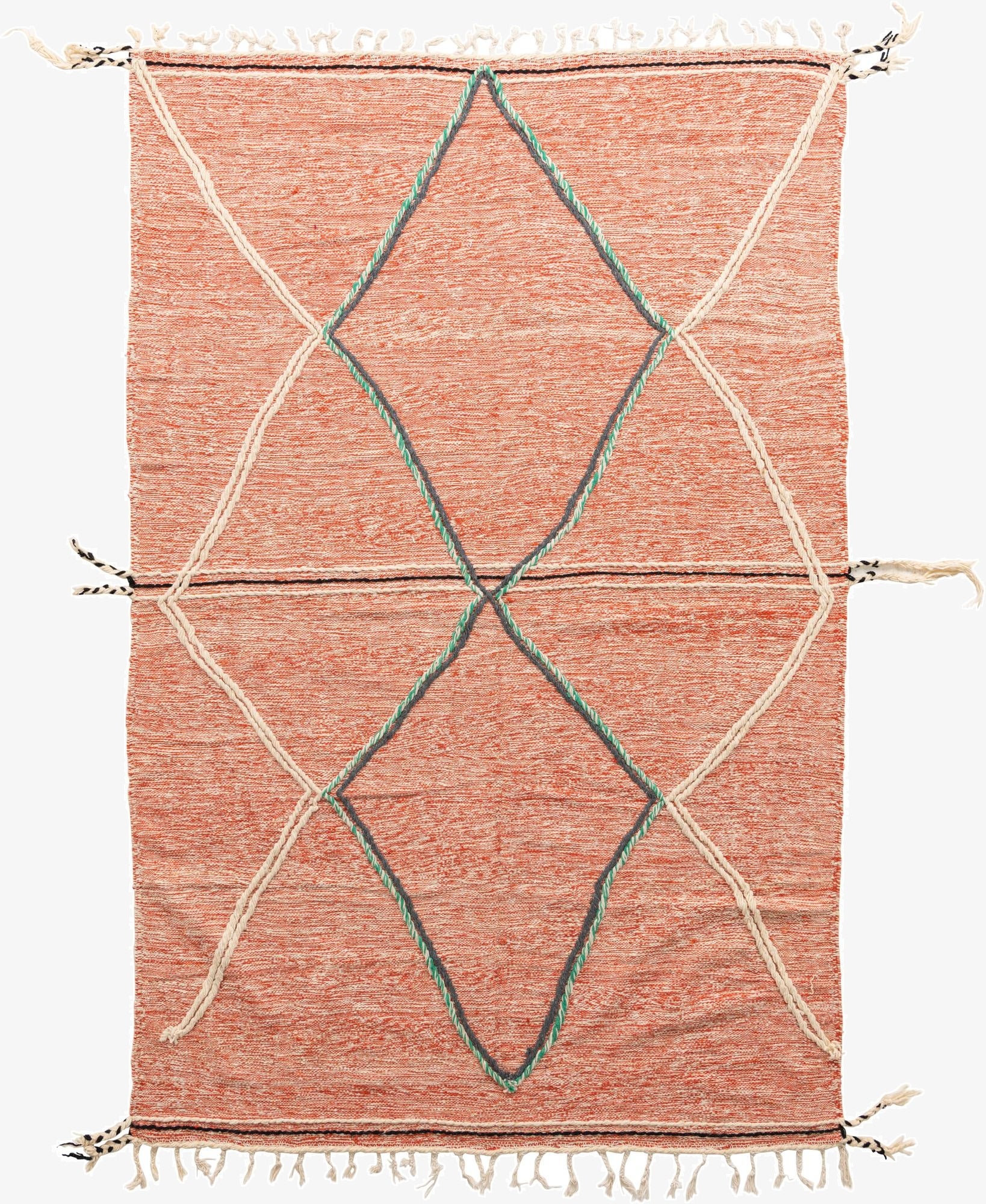  6' 7 x 10' 4  Hand Knotted Moroccan Wool Rug