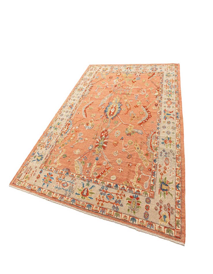 Detail image of  9' 9 x 11' 8  Hand Knotted Oushak Rug