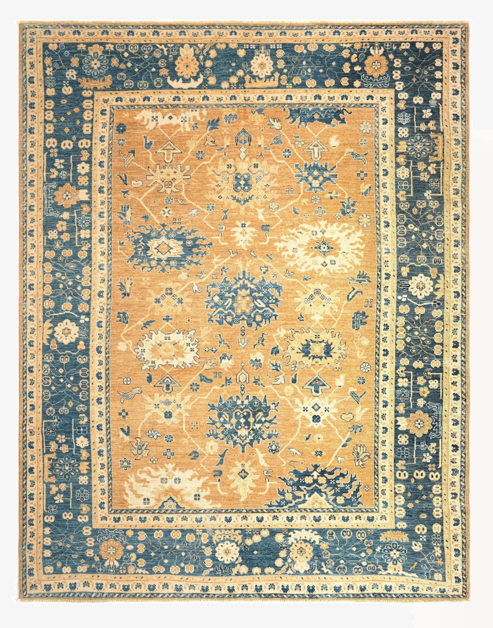  8' 10 x 11' 6  Hand Knotted Oushak Wool Rug