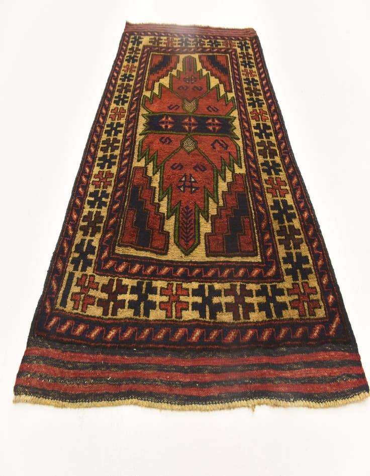 Detail image of  2' 8 x 4' 11  Hand Knotted Sumak Wool Rug