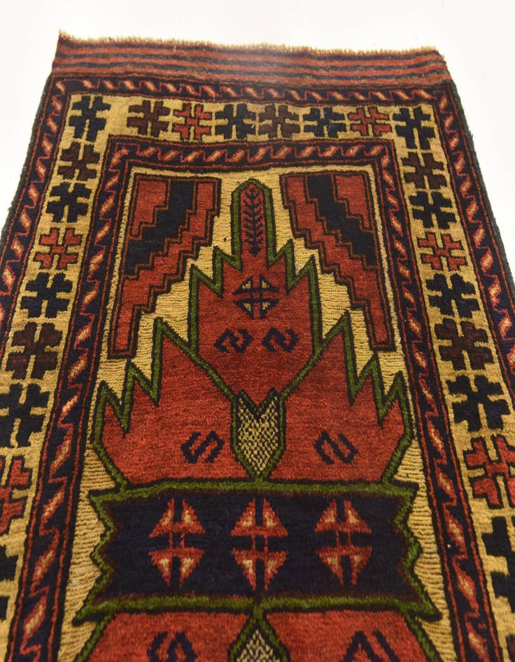 Detail image of  2' 8 x 4' 11  Hand Knotted Sumak Wool Rug