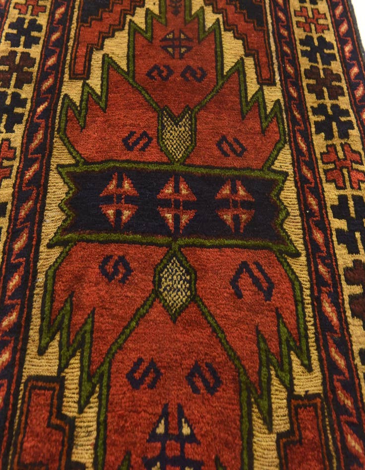 Detail image of  2' 8 x 4' 11  Hand Knotted Sumak Wool Rug