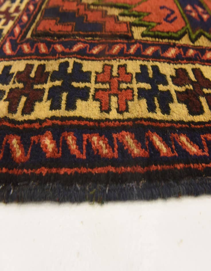 Detail image of  2' 8 x 4' 11  Hand Knotted Sumak Wool Rug