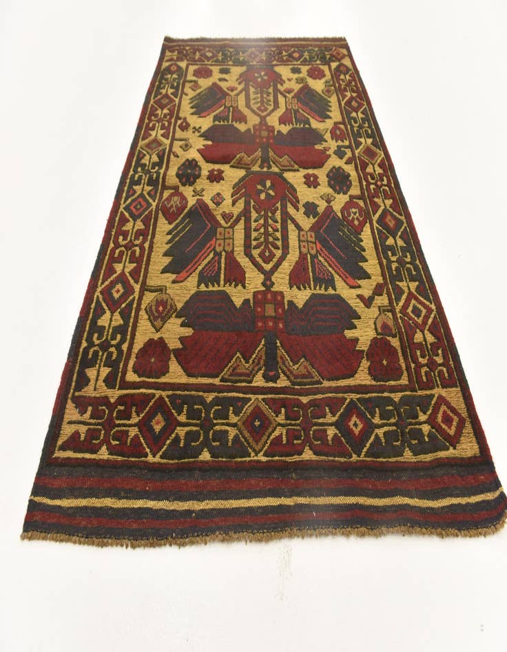 Detail image of  3' 2 x 5'  Hand Knotted Sumak Wool Rug