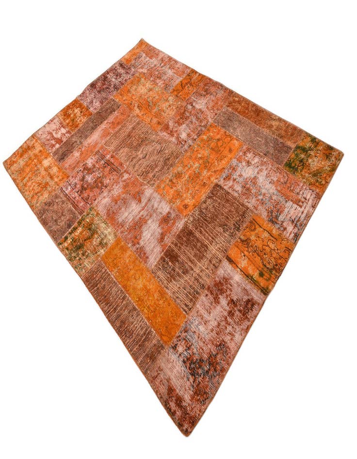 Detail image of  5' 8 x 8'  Hand Knotted Ultra Vintage Persian Wool Rug