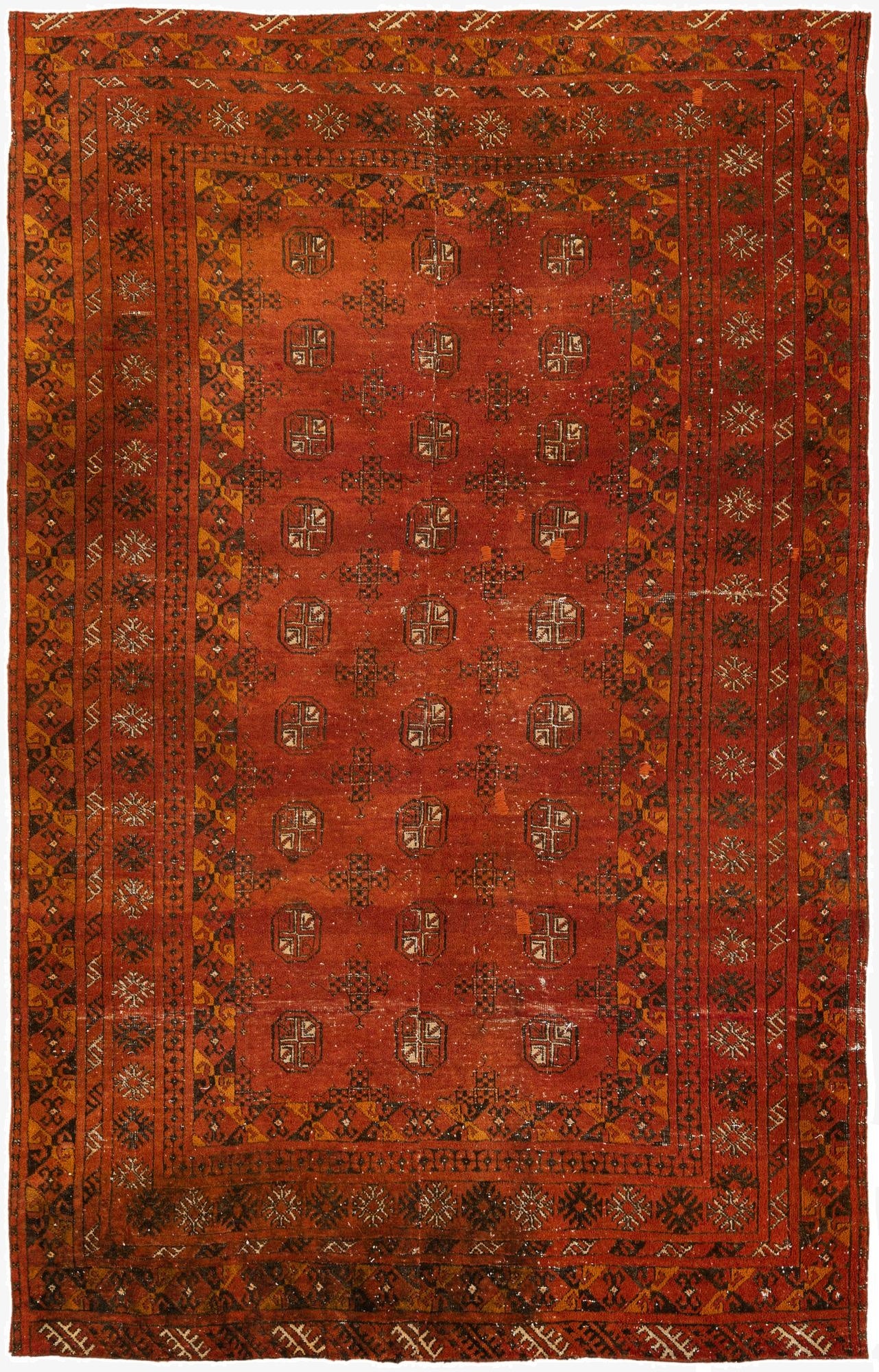  5' 10 x 9'  Hand Knotted Ultra Vintage Persian Wool Rug