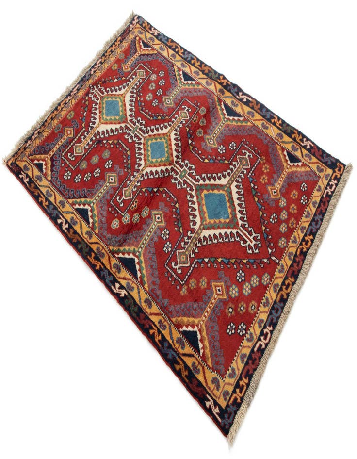 Detail image of  3' 5 x 4' 11  Hand Knotted Yalameh Persian Wool Rug