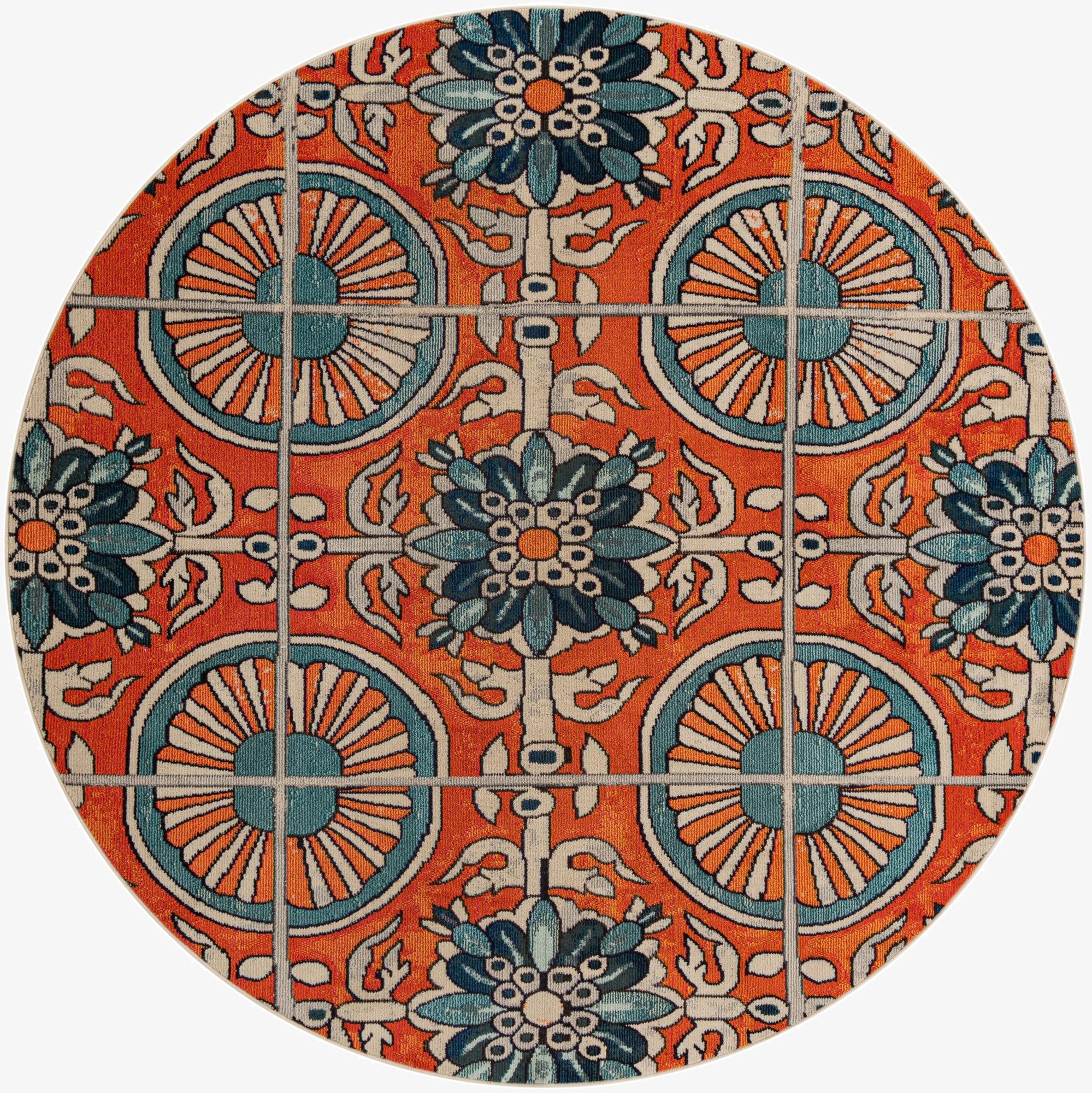  8' x 8'  Washable Hyacinth Round Rug