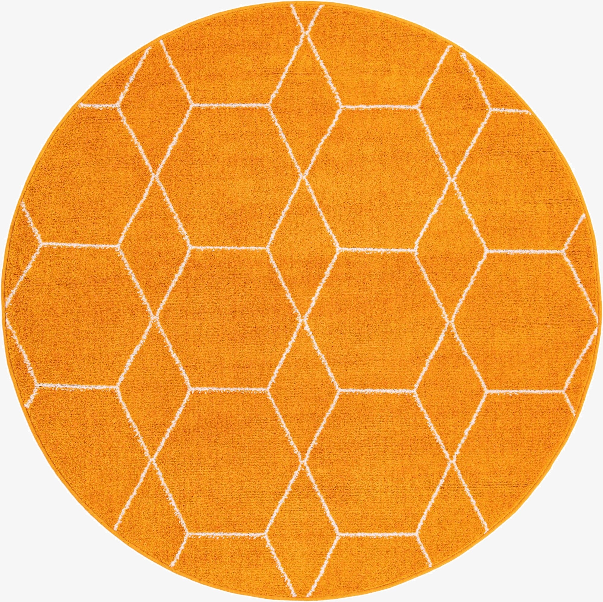  5' 3 x 5' 3 Lattice Frieze Round Rug