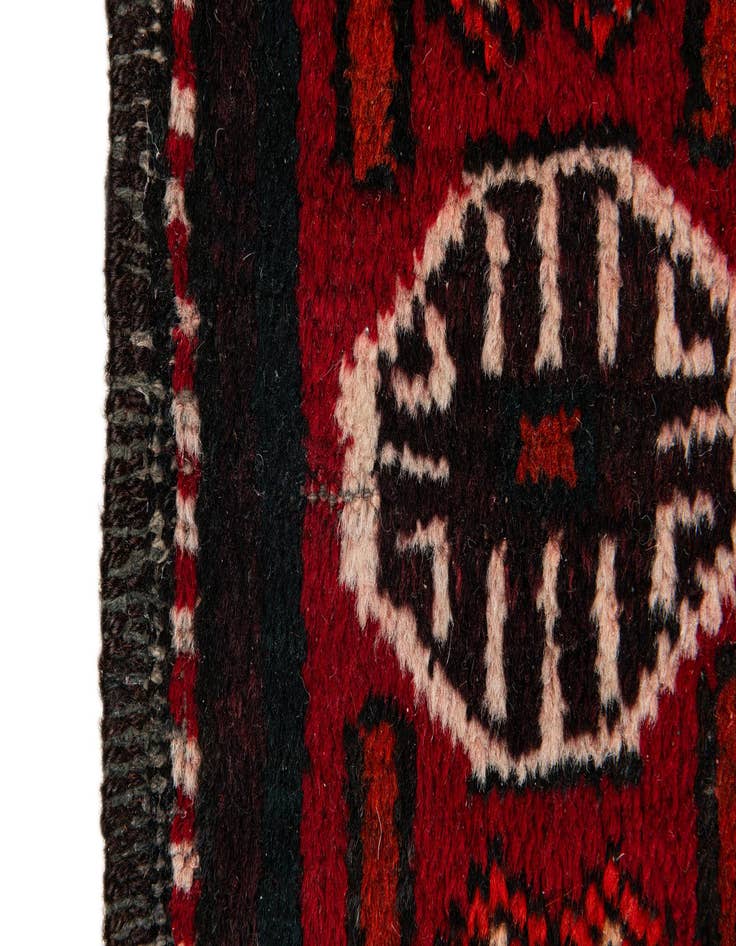 Detail image of  3' 7 x 7' 3  Hand Knotted Afghan Ersari Wool Runner Rug