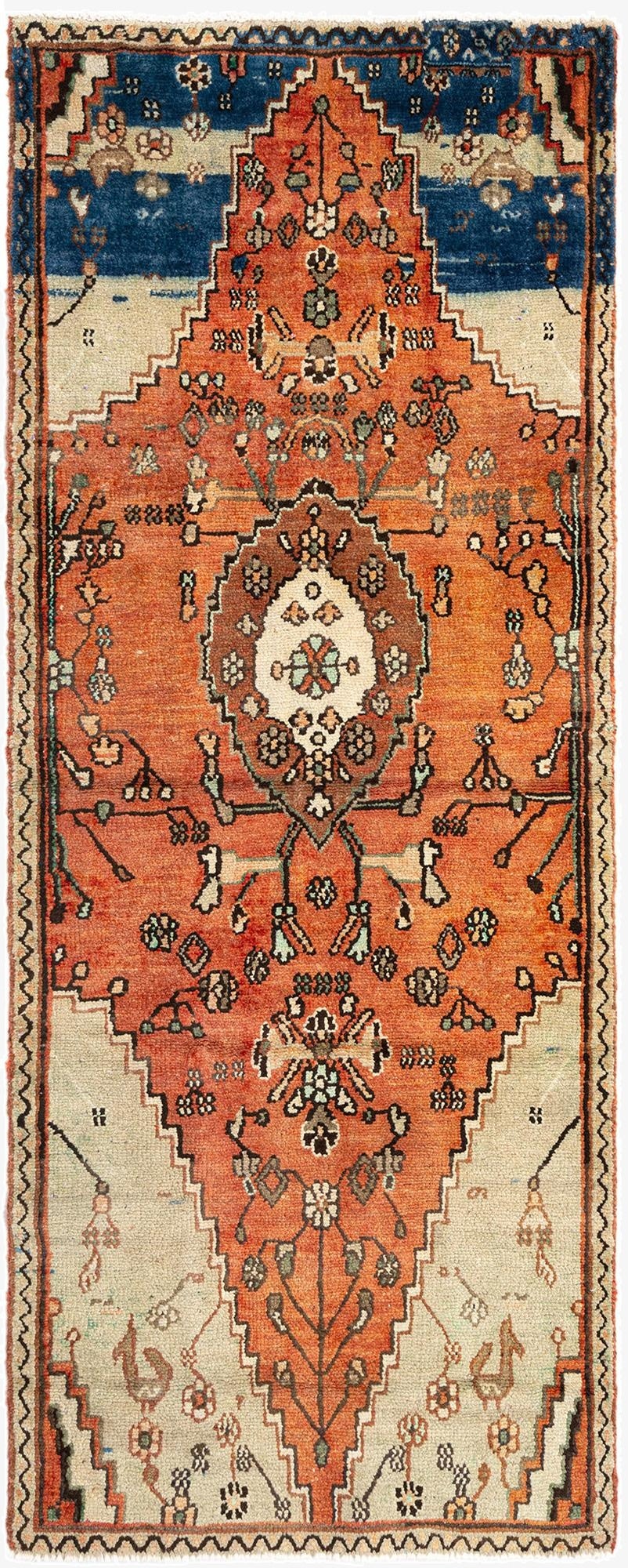  3' 1 x 10' 11 Hamedan Wool Runner Rug