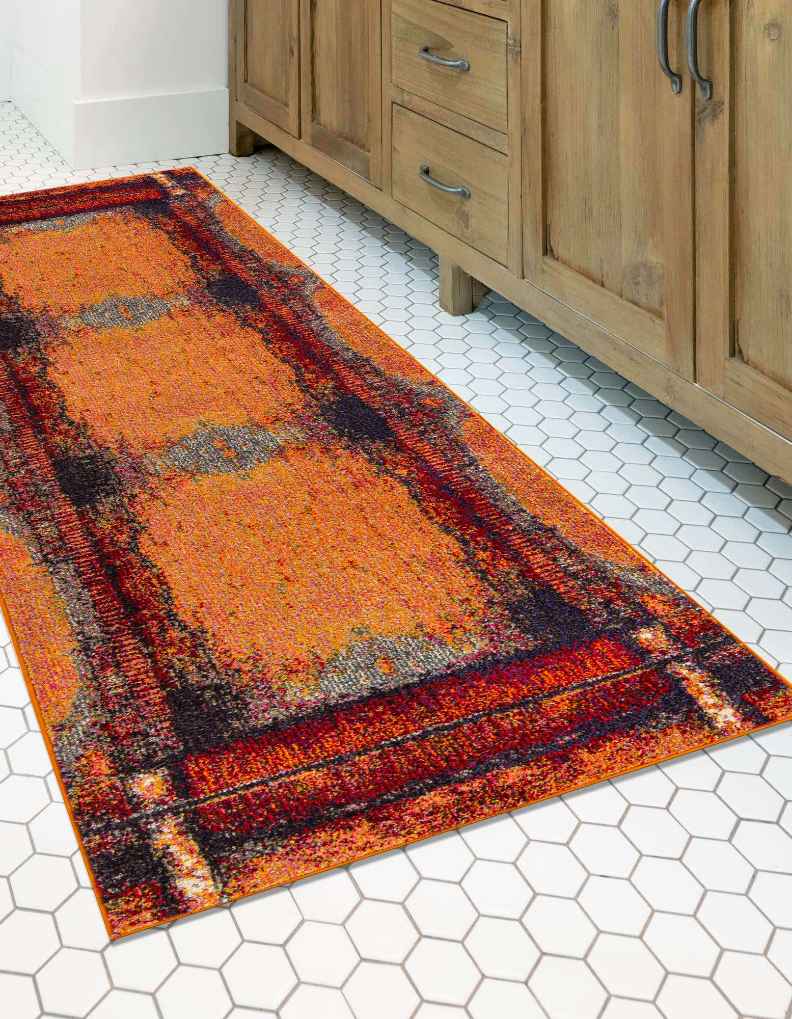 Orange 2' 7 x 12' Hyacinth Runner Rug | Rugs.com