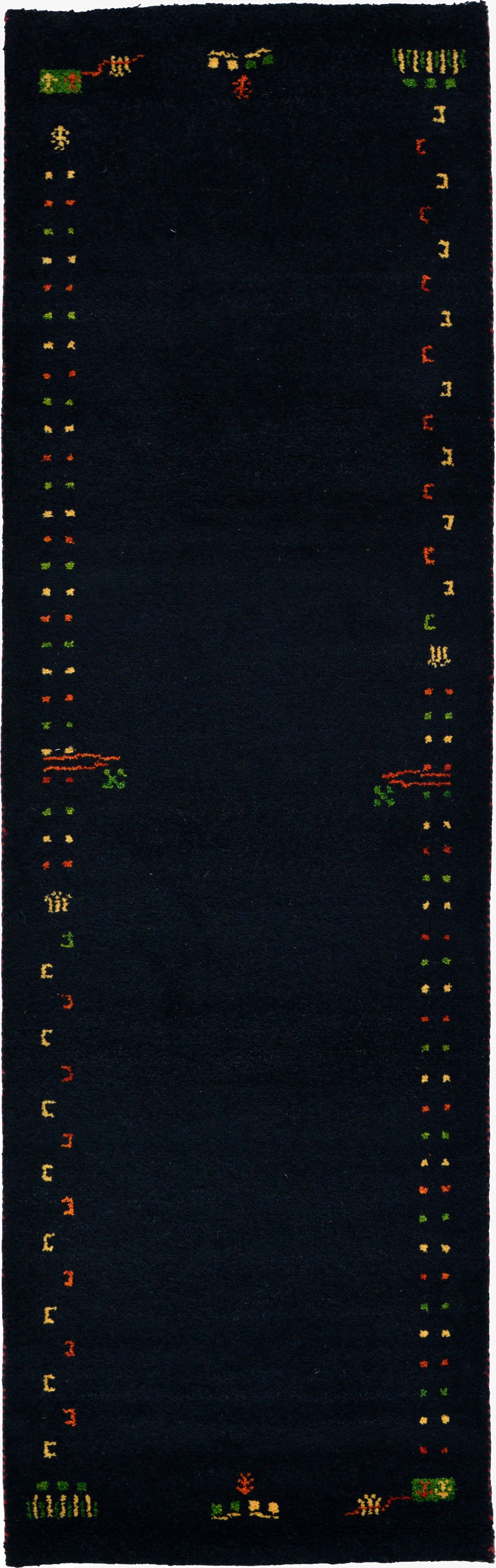  2' 7 x 8' 2  Hand Knotted Indo Gabbeh Wool Runner Rug