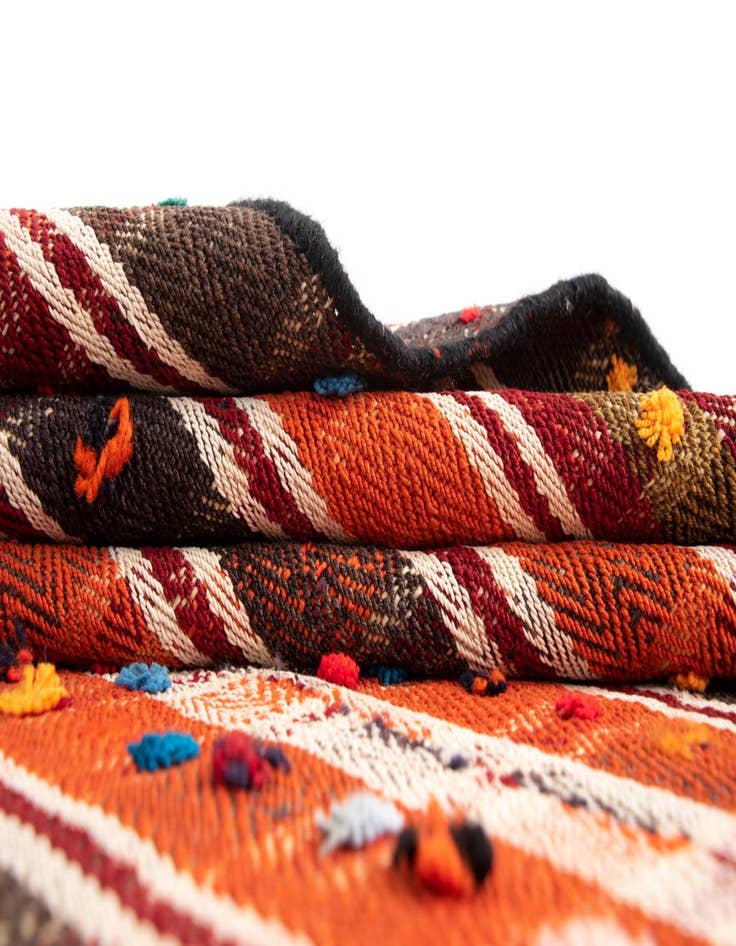 Detail image of  4' 8 x 9' Jajim Wool Runner Rug