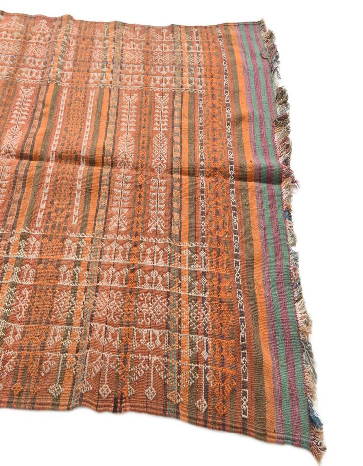 Detail image of  4' 3 x 10' 7  Hand Knotted Kilim Fars Persian Wool Runner Rug