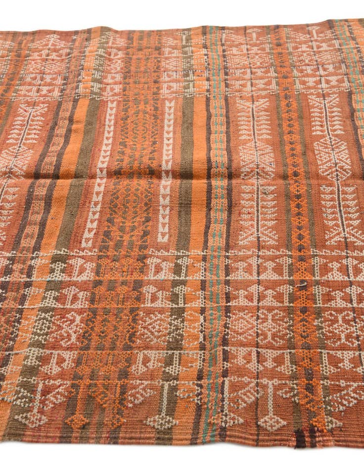 Detail image of  4' 3 x 10' 7  Hand Knotted Kilim Fars Persian Wool Runner Rug