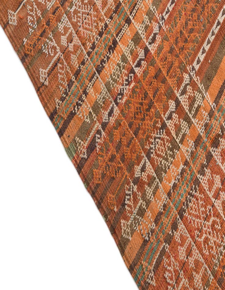 Detail image of  4' 3 x 10' 7  Hand Knotted Kilim Fars Persian Wool Runner Rug