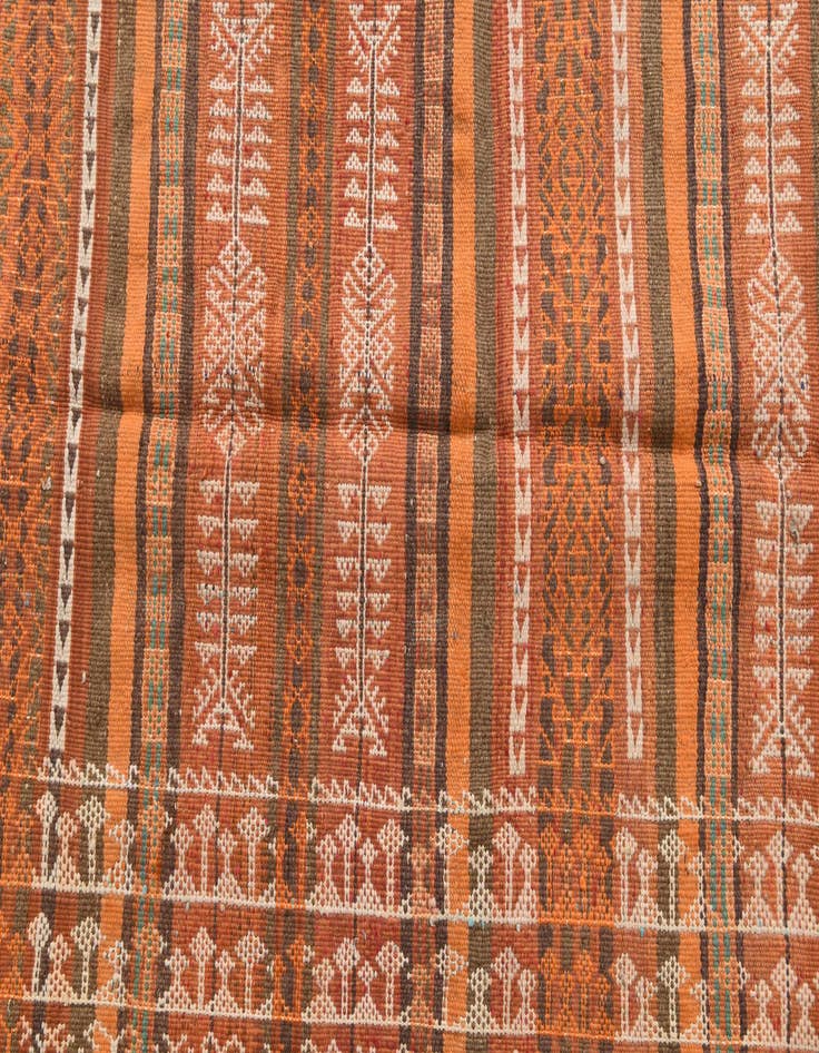 Detail image of  4' 3 x 10' 7  Hand Knotted Kilim Fars Persian Wool Runner Rug