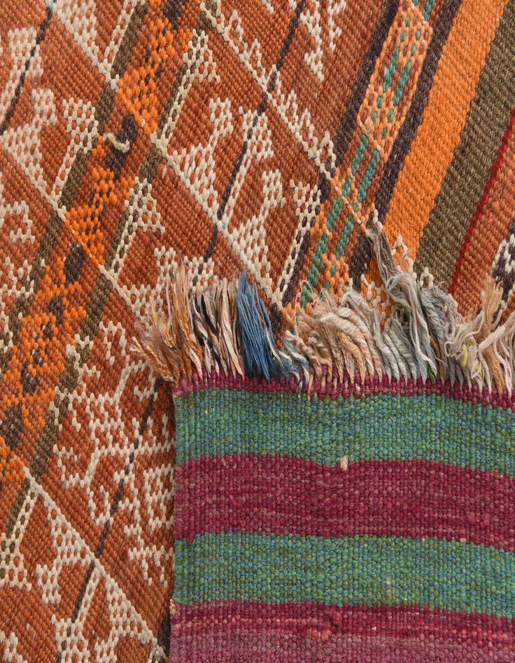 Detail image of  4' 3 x 10' 7  Hand Knotted Kilim Fars Persian Wool Runner Rug