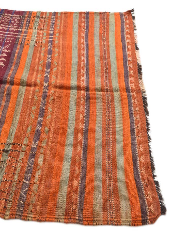 Detail image of  3' 9 x 9' 10  Hand Woven Kilim Fars Wool Runner Rug