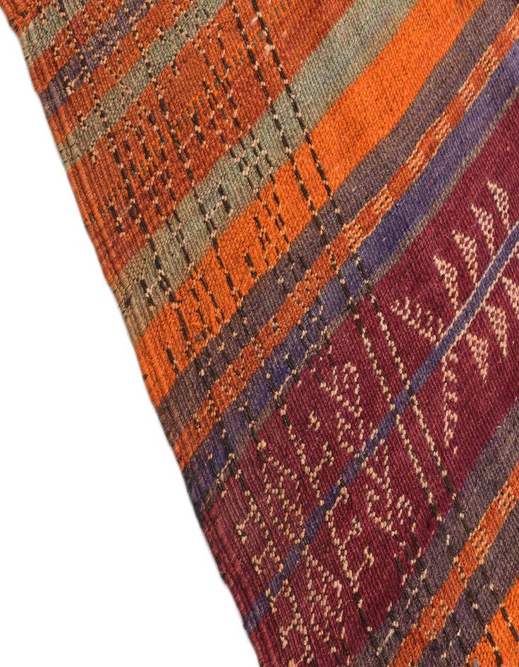 Detail image of  3' 9 x 9' 10  Hand Woven Kilim Fars Wool Runner Rug