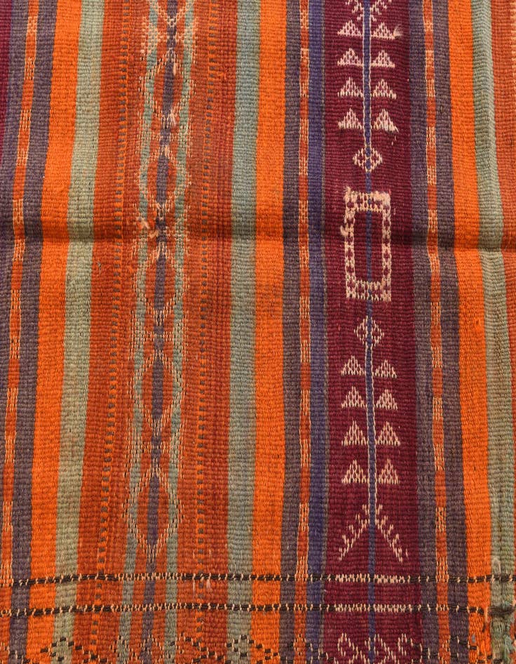 Detail image of  3' 9 x 9' 10  Hand Woven Kilim Fars Wool Runner Rug