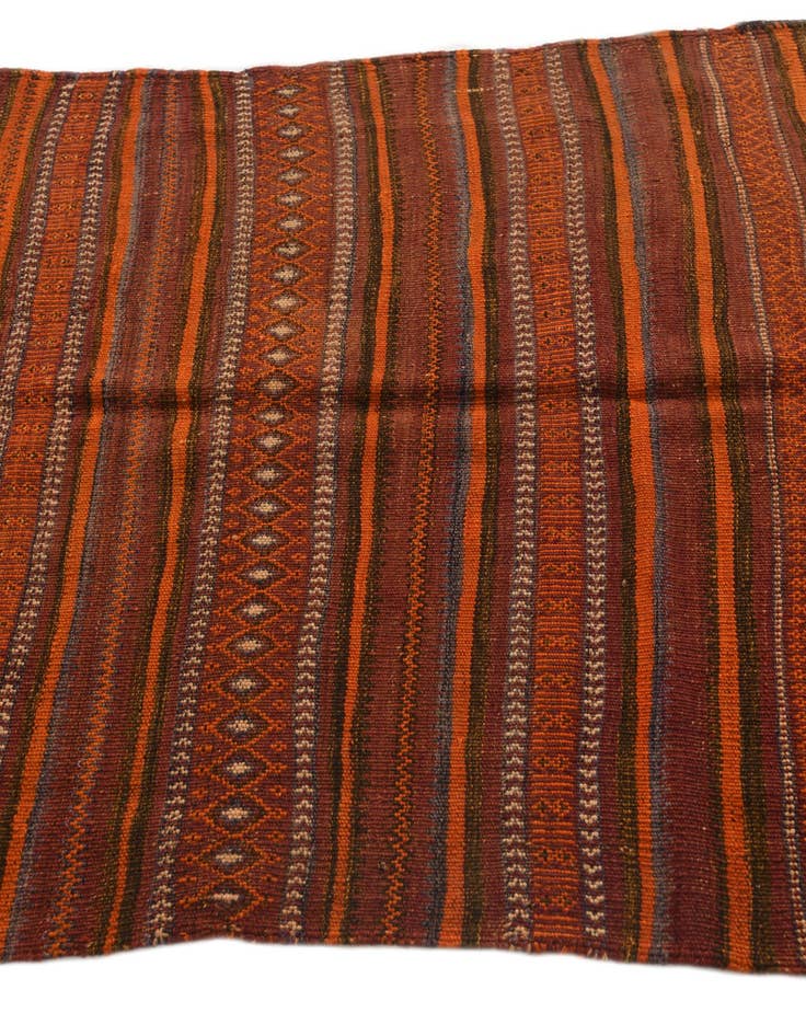 Detail image of  3' 2 x 7' 6  Hand Woven Kilim Fars Wool Runner Rug