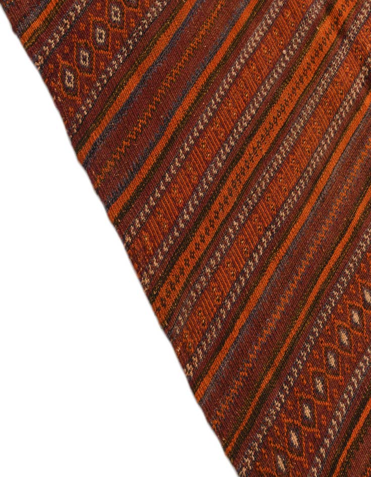 Detail image of  3' 2 x 7' 6  Hand Woven Kilim Fars Wool Runner Rug