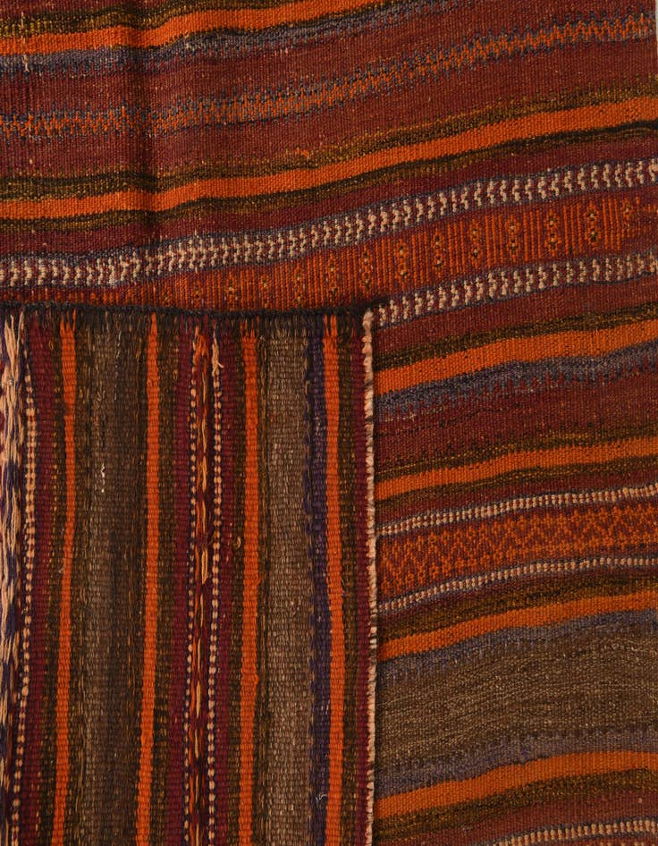 Detail image of  3' 2 x 7' 6  Hand Woven Kilim Fars Wool Runner Rug