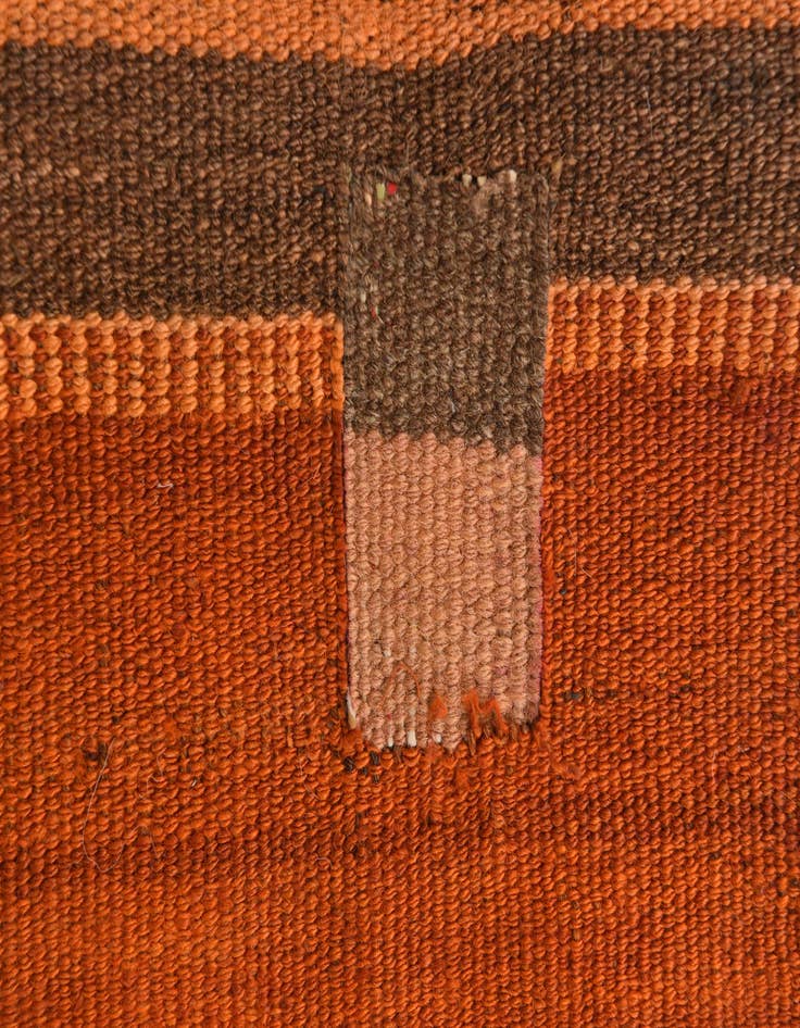 Detail image of  3' 8 x 11'  Hand Woven Kilim Fars Wool Runner Rug