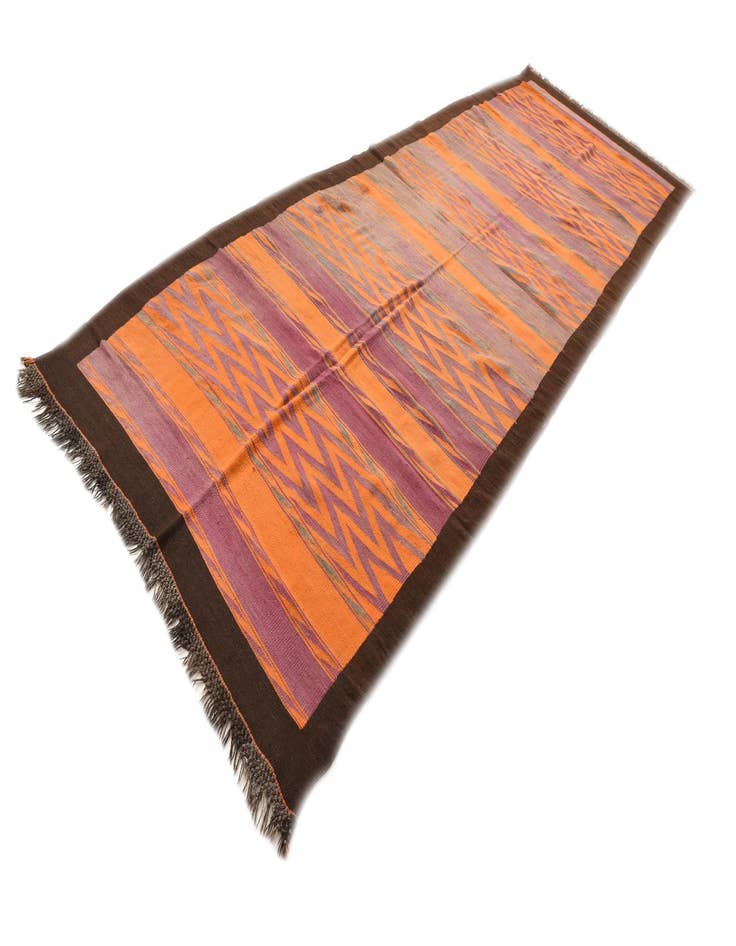 Detail image of  5' 3 x 14' 4  Hand Woven Kilim Fars Wool Runner Rug