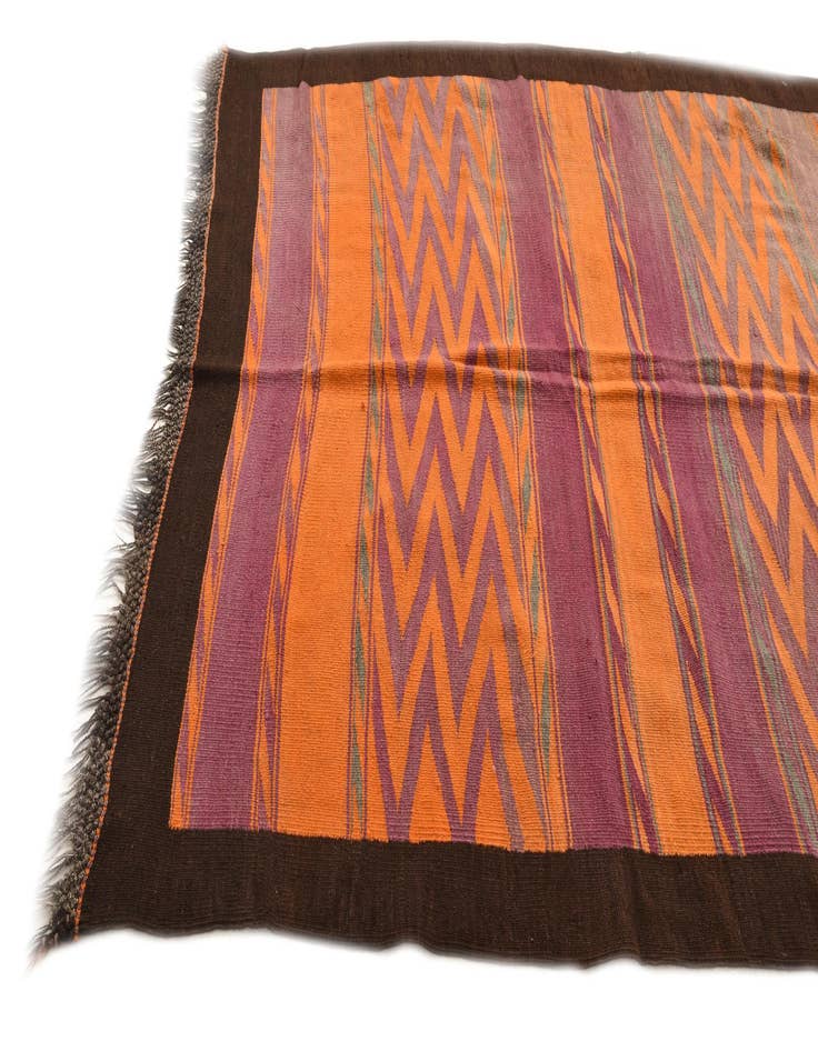 Detail image of  5' 3 x 14' 4  Hand Woven Kilim Fars Wool Runner Rug