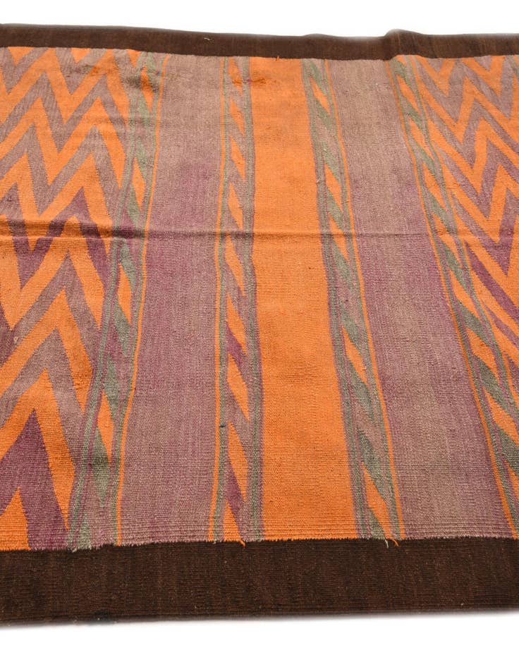 Detail image of  5' 3 x 14' 4  Hand Woven Kilim Fars Wool Runner Rug