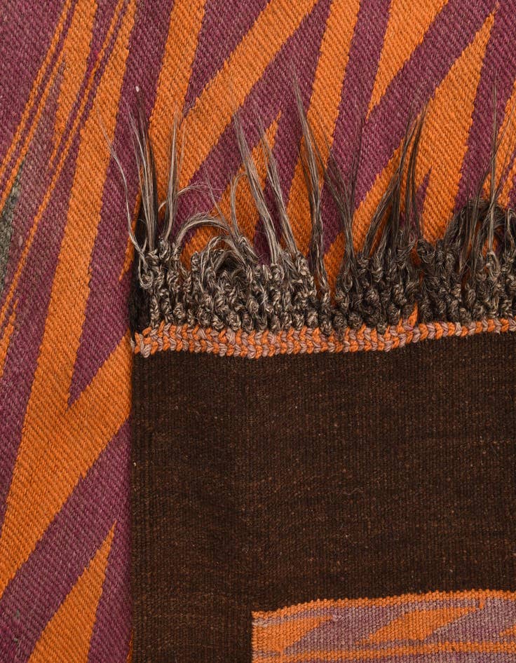 Detail image of  5' 3 x 14' 4  Hand Woven Kilim Fars Wool Runner Rug