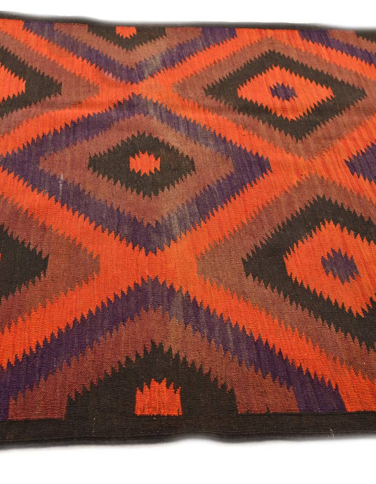 Detail image of  4' x 12'  Hand Woven Kilim Fars Wool Runner Rug