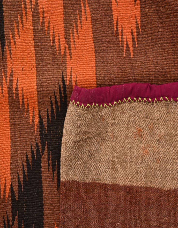 Detail image of  4' 7 x 15' 8  Hand Woven Kilim Fars Wool Runner Rug