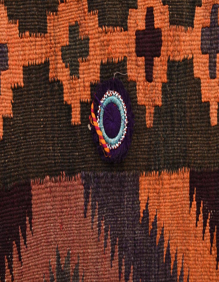 Detail image of  4' 1 x 12' 4  Hand Woven Kilim Fars Wool Runner Rug