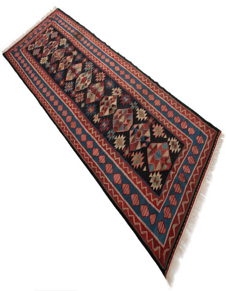 Detail image of  4' 6 x 11' 7 Kilim Wool Runner Rug