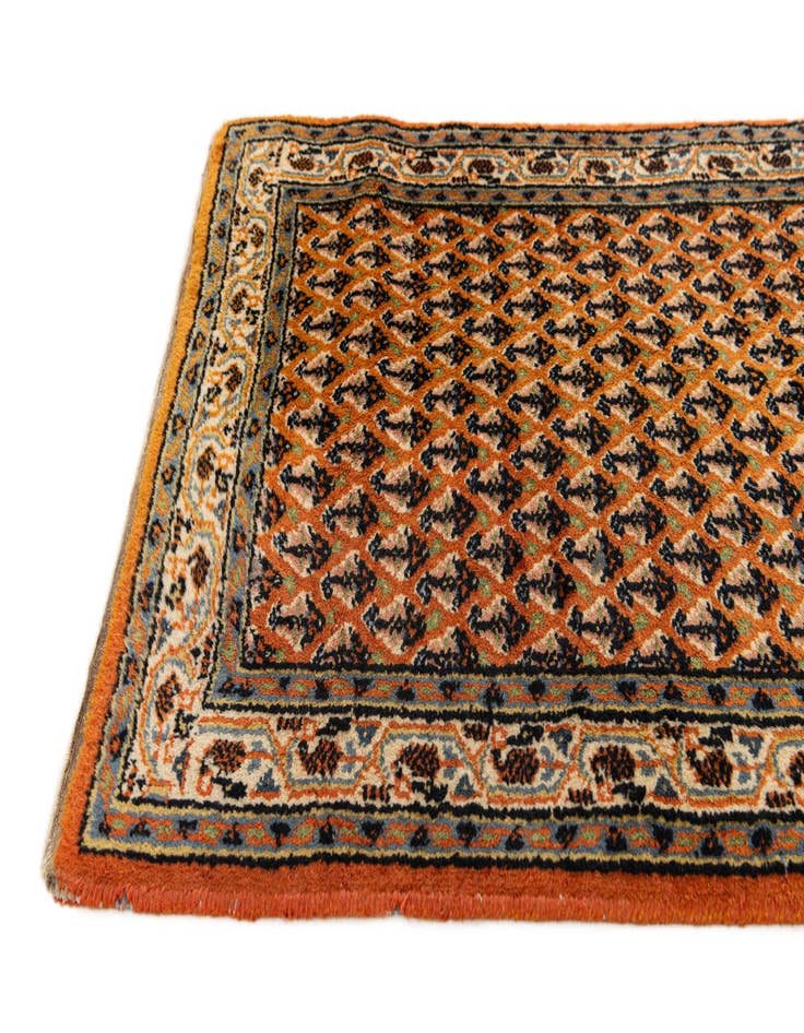 Detail image of  2' 4 x 4' 7  Hand Knotted Mir Wool Runner Rug