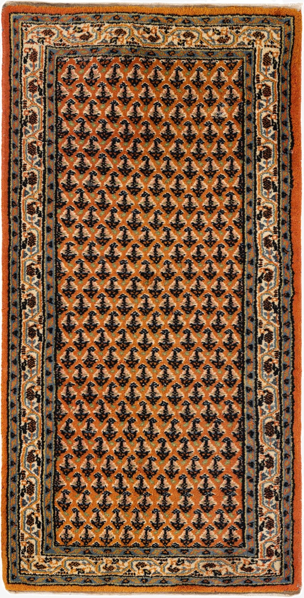  2' 4 x 4' 7  Hand Knotted Mir Wool Runner Rug