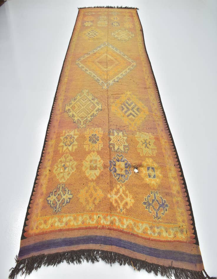 Detail image of  5' 10 x 15'  Hand Knotted Moroccan Wool Runner Rug