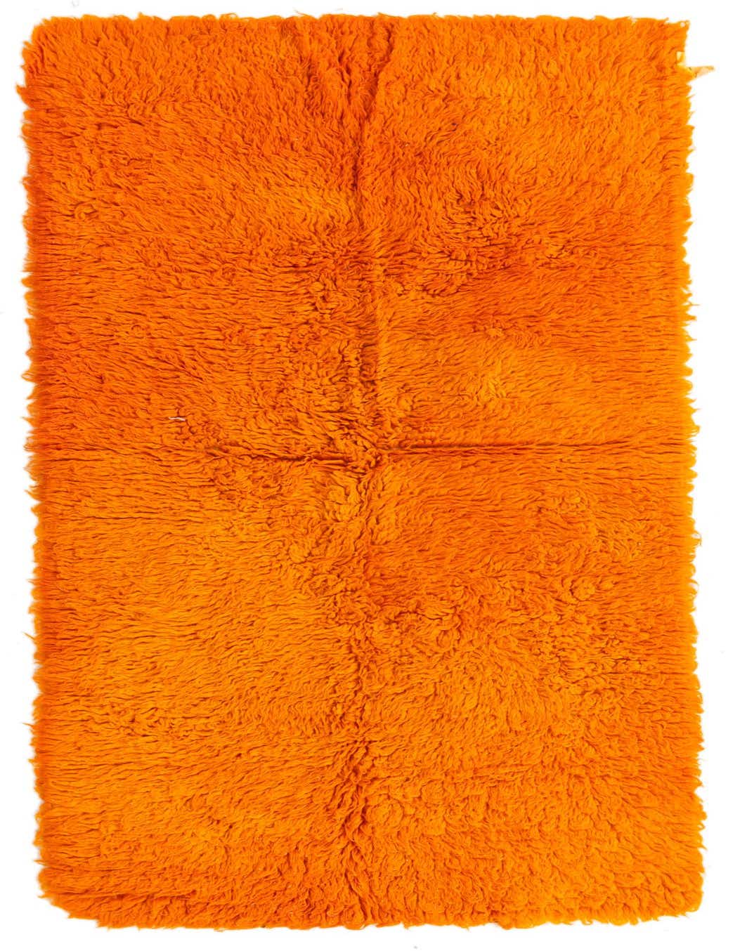 A vibrant orange 6 ft runner rug with a plush shag pile, perfect for adding warmth to a hallway.
